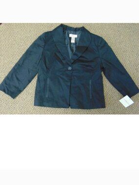 Covington Blazer Womens 6 Black Long Sleeve Button Front Lined Jacket